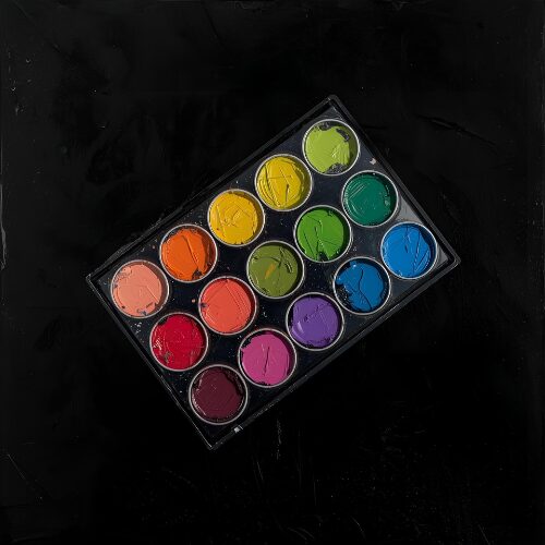 Paleta kolorowych farb akwarelowych