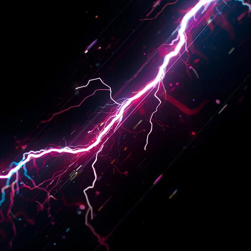 Jasny błysk pioruna na tle